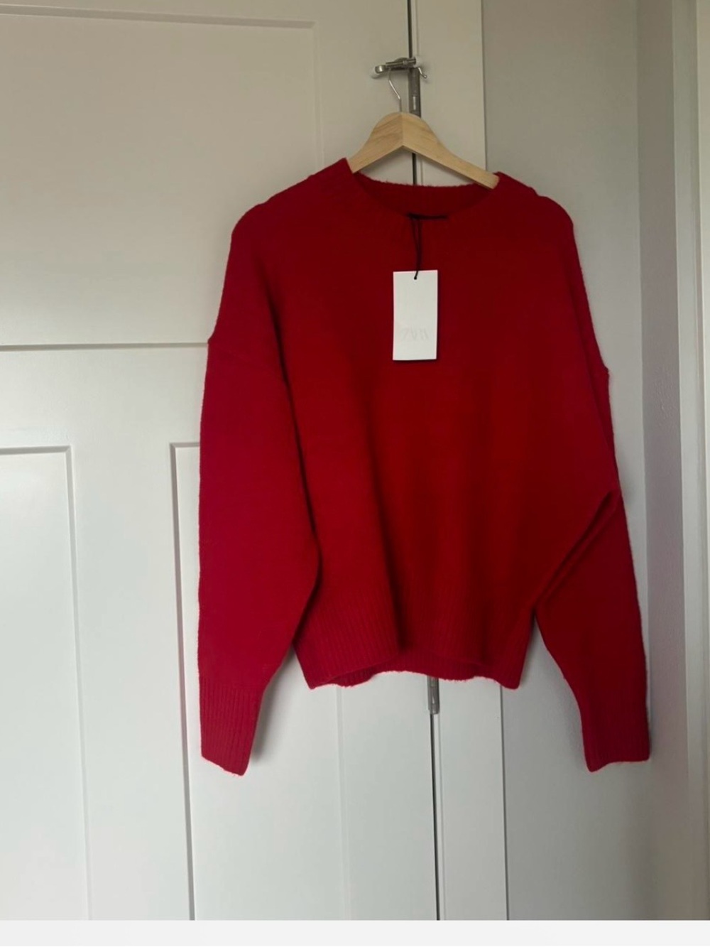 Zara Red Crewneck Sweater